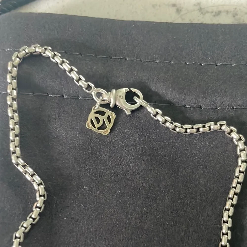 David Yurman Silver 16” Box Chain Necklace